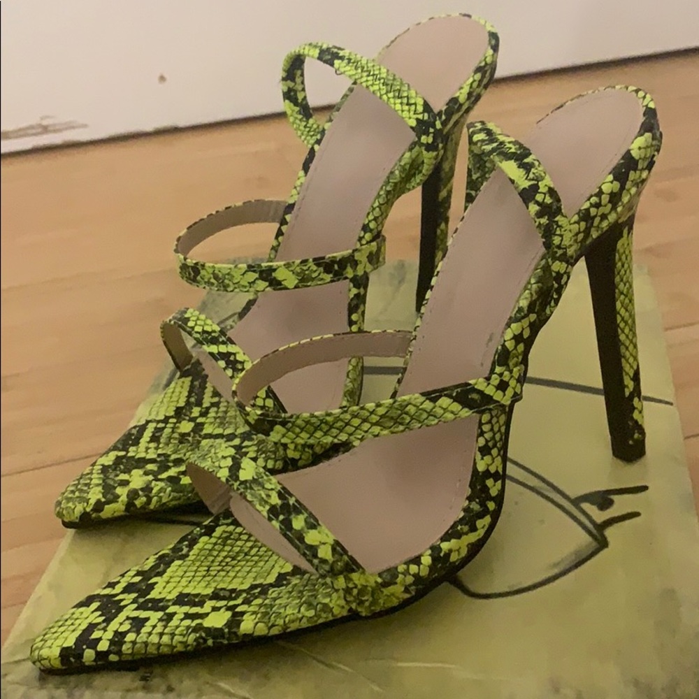 Snake print heels